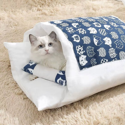 Kawaii Removable Cats Bed House Home Supplies Products for Adult Cats Large Pet Dog Bed Cat'S House Cave Comfortable Food Cute