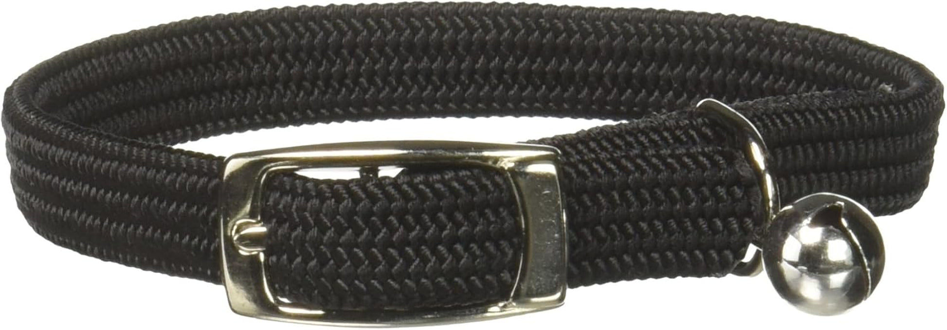 Kool Kat Elastic Cat Safety Collar with Bell, Green, 10"
