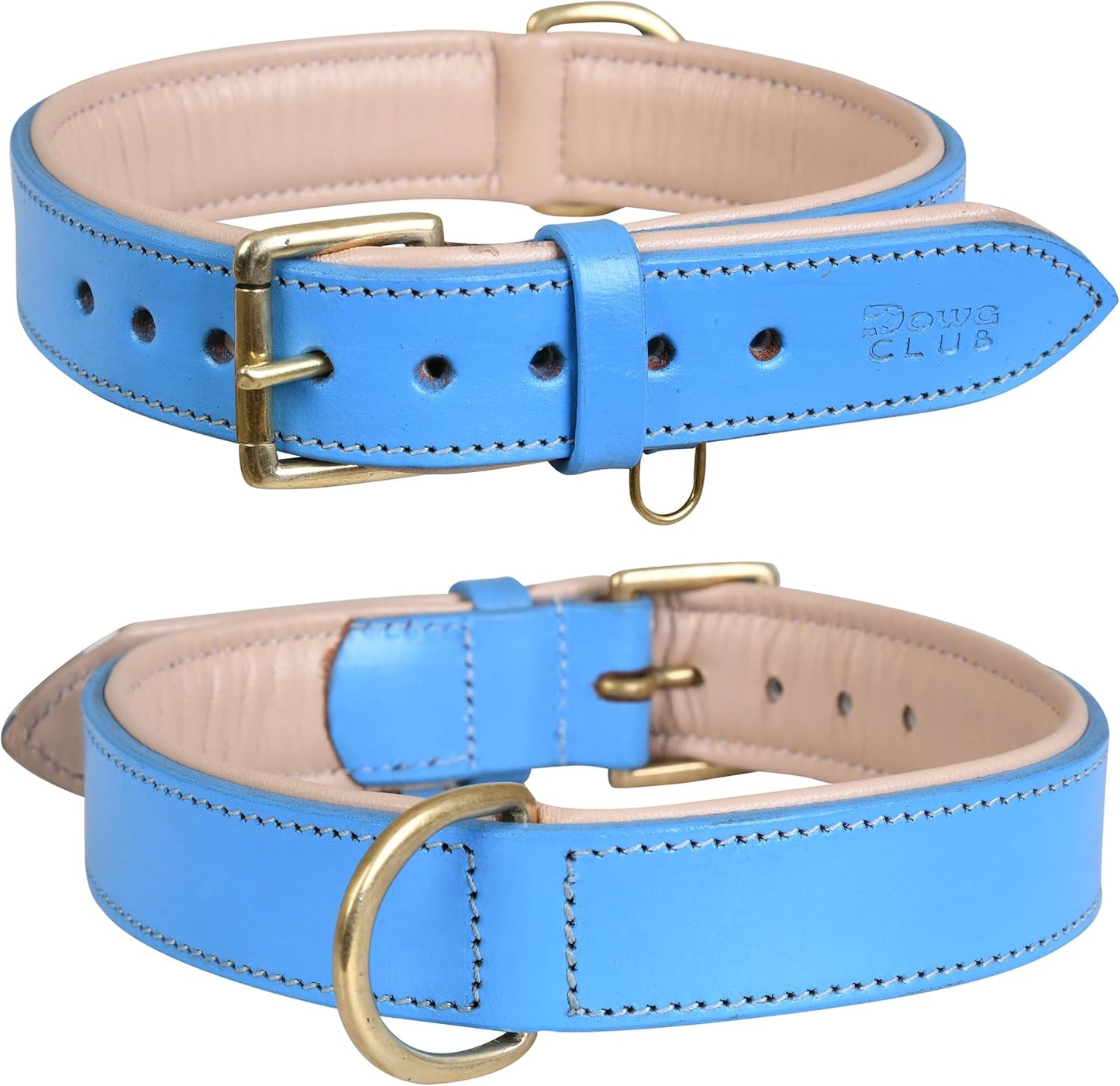 Genuine Leather Dog Collar | Full Grain, Heavy Duty, Comfortable, Padded, Strong | Best for Pups, Small, Medium, Large & XL Breeds (Small (Fit Neck Size 11.5"-14.5"), Dark Pink)