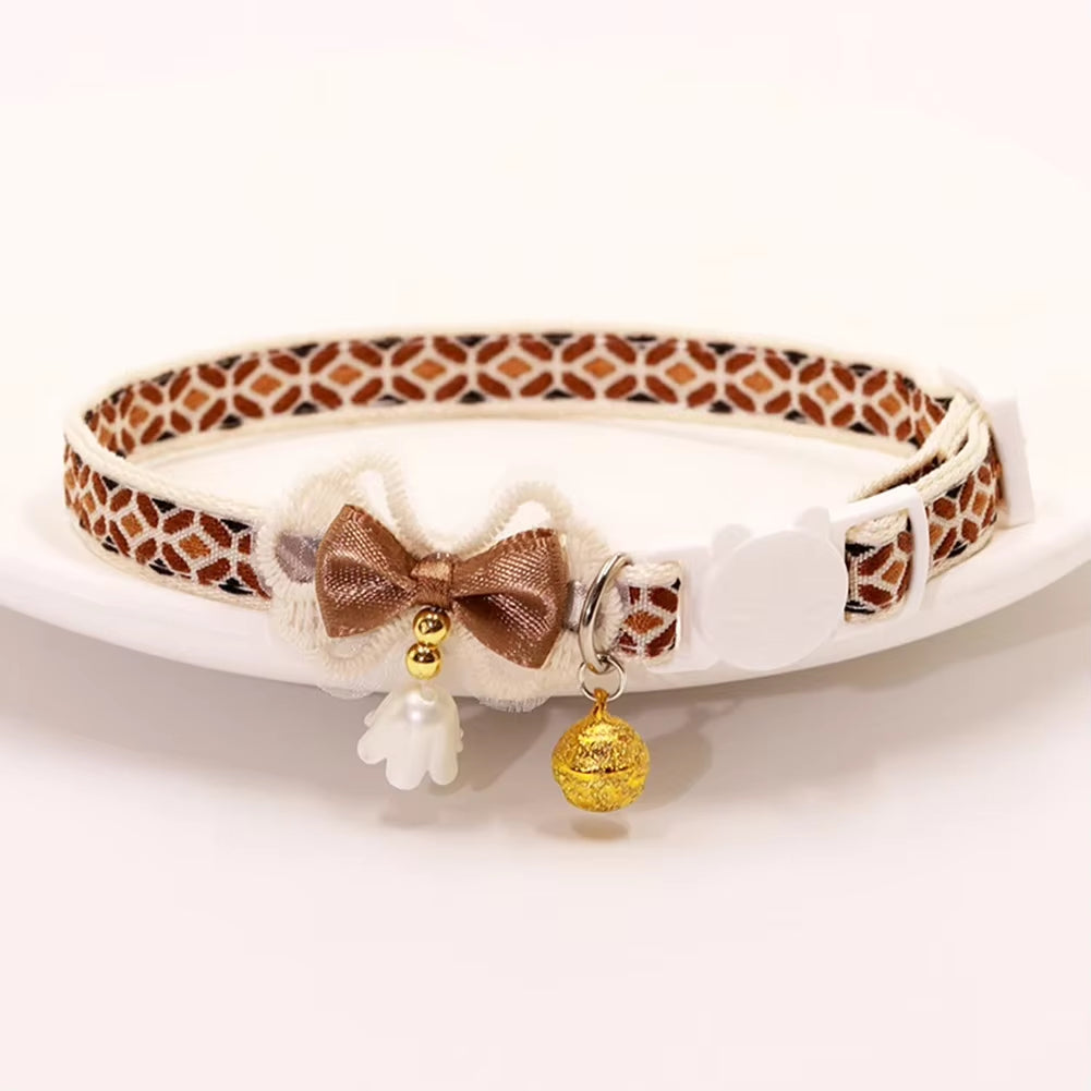 8 Colors Cute and Versatile Adjustable Durable with Bells Pet Collars Necklaces Positioning Pets Cats Dogs Party Photos Props