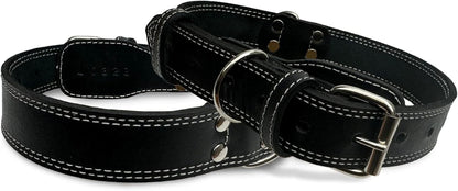 Leather Dog Collar with Reinforced Hardware, Heavy Duty Dog Collars for All Breeds, Made of Top Grain Genuine Leather That Is Soft & Durable (Brown, LG)
