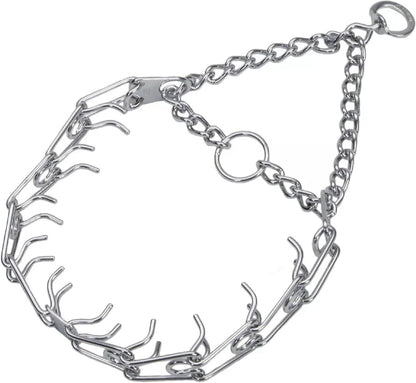 Prong Dog Training Collar, 22In X 3.0Mm (Neck Size up to 18In) Medium, Ultra-Plus Chrome Plated Steel Pet Pinch anti Pull Collar for Dogs Made in Germany