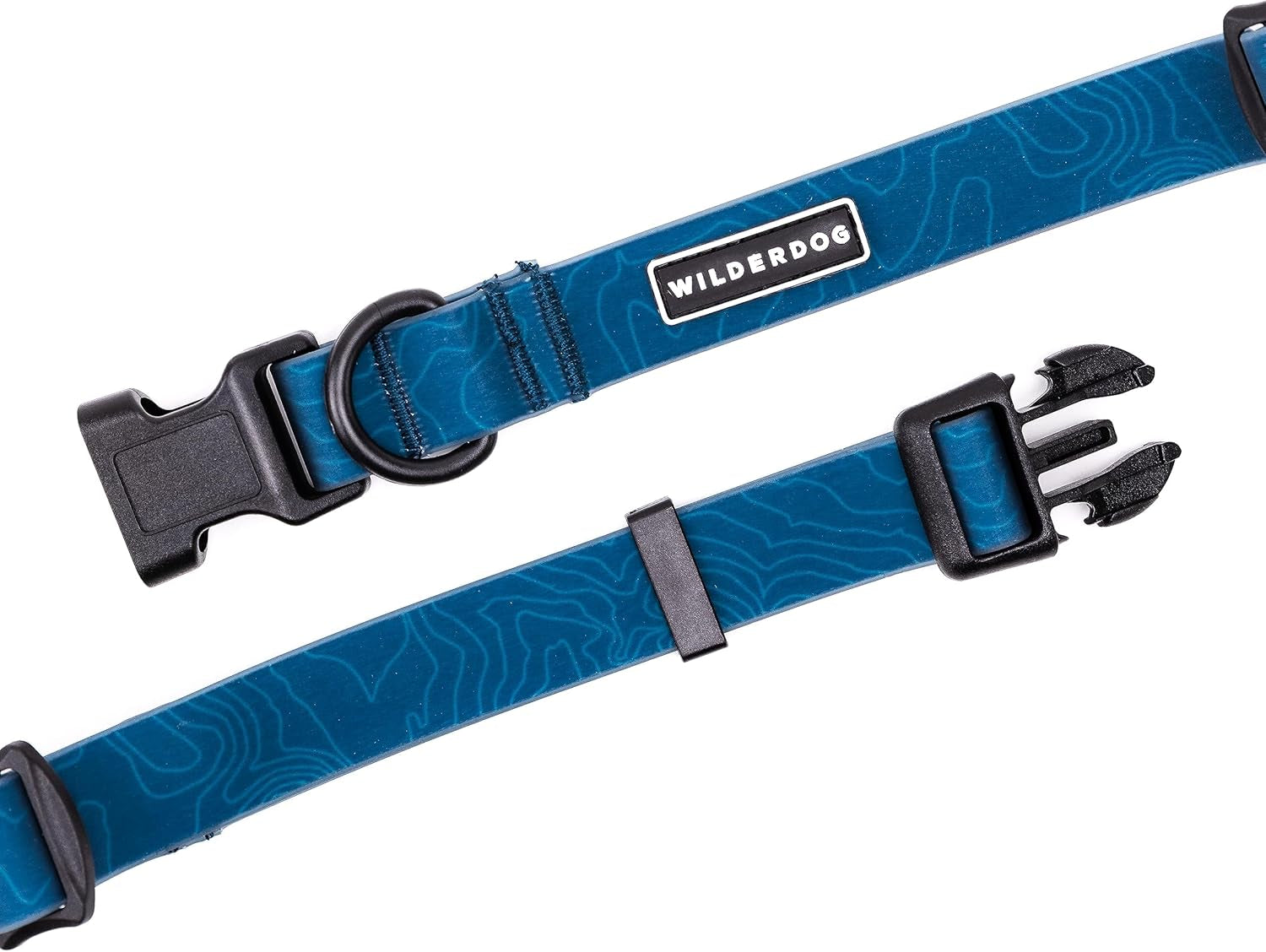 Waterproof Dog Collar - Repels Water & Dirt - Medium 13"-18" - Olive
