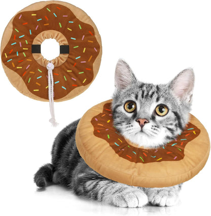 Cat Cone Collars Soft, Cat Recovery E Collars after Surgery to Stop Licking, Adjustable Elizabeth Circle Collar Cute Pet Donut Pillow for Cats Kitten Small Dogs, Cute Shark S
