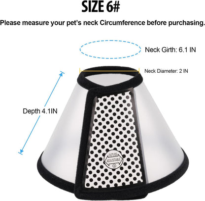 Adjustable Recovery Pet Cone E-Collar for Cats Kittens Rabbits, Plastic Elizabeth Protective Collar Wound Healing Practical Neck Cover, Neck Girth 6.1 In