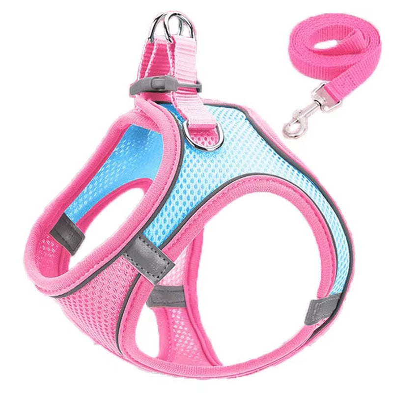 Cat Harness Reflective Pet Harnesses and Leashes Set Adjustable Pet Harness for Cats Small Dogs Pug Chihuahua Cat Accessories