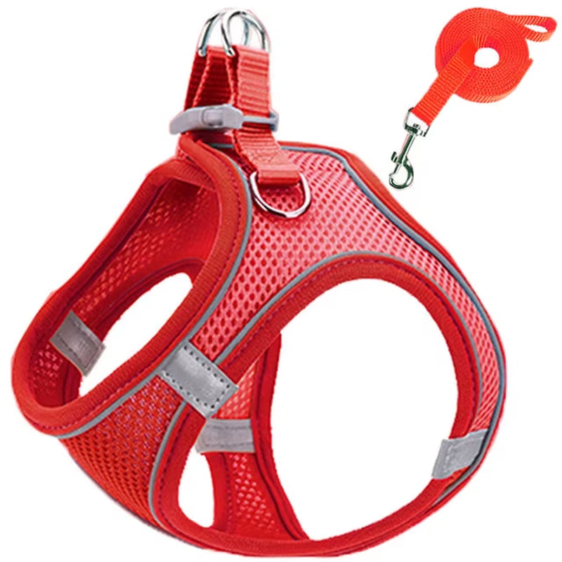 Cat Harness Reflective Pet Harnesses and Leashes Set Adjustable Pet Harness for Cats Small Dogs Pug Chihuahua Cat Accessories