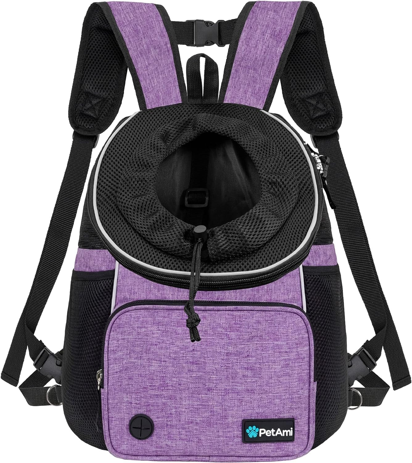 Adjustable Dog & Cat Chest Carrier Backpack, Ventilated for Hiking & Camping, Small to Large Pets up to 15 Lbs, Dark Gray
