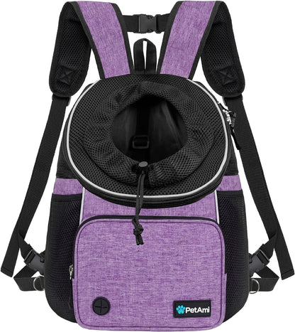 Adjustable Dog & Cat Chest Carrier Backpack, Ventilated for Hiking & Camping, Small to Large Pets up to 15 Lbs, Dark Gray