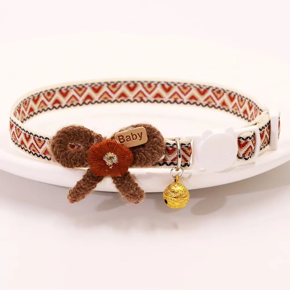 8 Colors Cute and Versatile Adjustable Durable with Bells Pet Collars Necklaces Positioning Pets Cats Dogs Party Photos Props