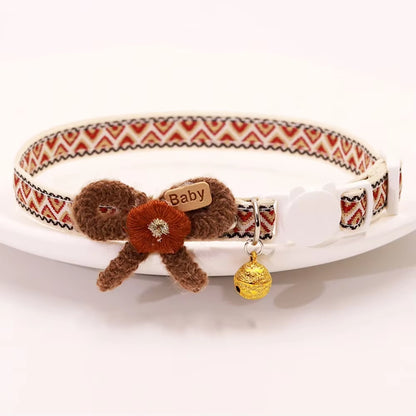 8 Colors Cute and Versatile Adjustable Durable with Bells Pet Collars Necklaces Positioning Pets Cats Dogs Party Photos Props