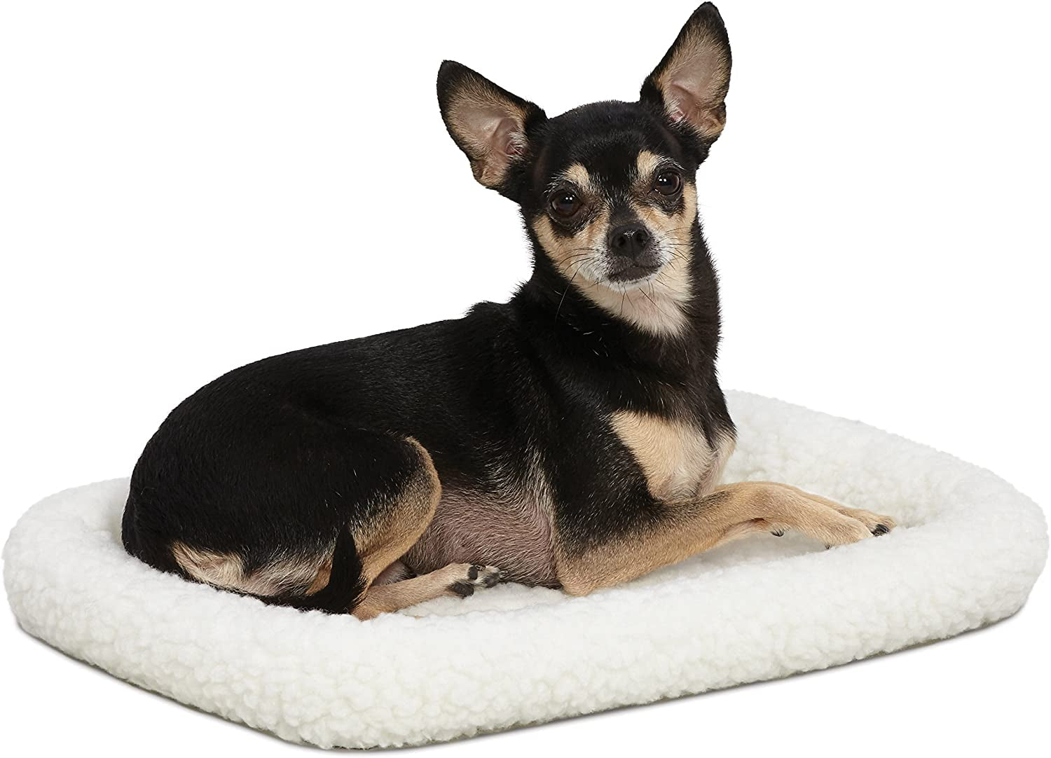 Cozy Gray Faux Fur Bolster Dog Bed - Ultra-Soft, Machine Washable, Perfect for XXS Dogs and Cats in 18-Inch Crates and Carriers