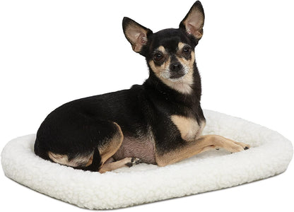 Cozy Gray Faux Fur Bolster Dog Bed - Ultra-Soft, Machine Washable, Perfect for XXS Dogs and Cats in 18-Inch Crates and Carriers