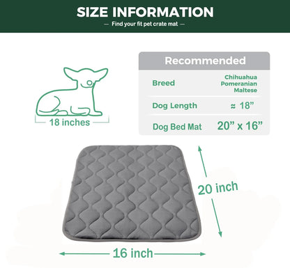 Dog Crate Bed Dog Crate Pad Washable Dog Bed Mat for Crate Mats for Dog Cage Mat Dog Kennel Pad Dog Kennel Mat Dog Crate Liner for Small Dogs and Cats,20"X16"