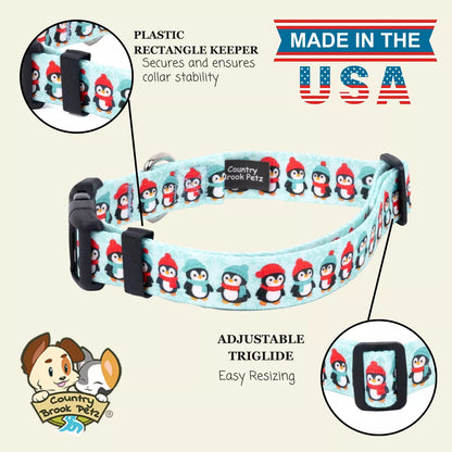Country Brook Petz Deluxe Dog Collar - Christmas Collection - Made in the U.S.A.
