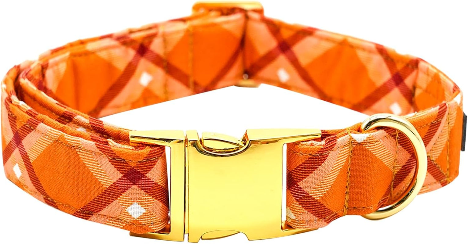 Dog Collars, Plaid Print Pet Collar Durable Metal Collar Soft Girl Boy Dog Collars Adjustable Dog Collar for Large Dogs