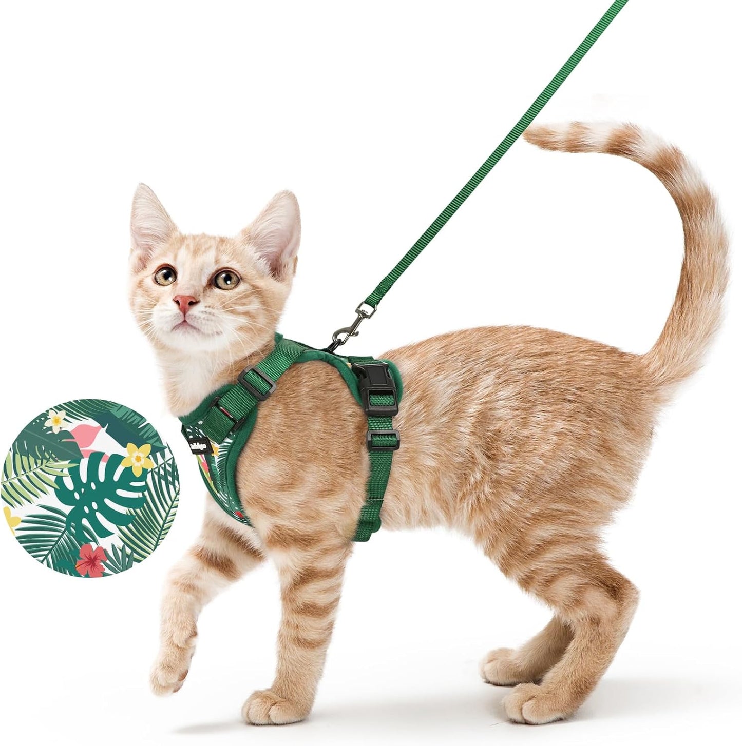 Cat Harness and Leash for Walking, Escape Proof Soft Adjustable Vest Harnesses for Cats, Easy Control Breathable Reflective Strips Jacket, Black, XS