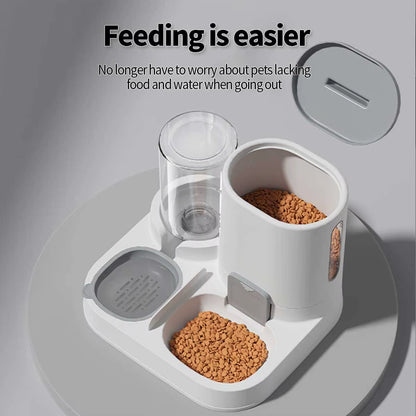 Feeder - Dual-Purpose Drinking and Feeding Unit - Convenient, Simple, Large Capacity -Suitable for Small and Medium Dogs and Cat