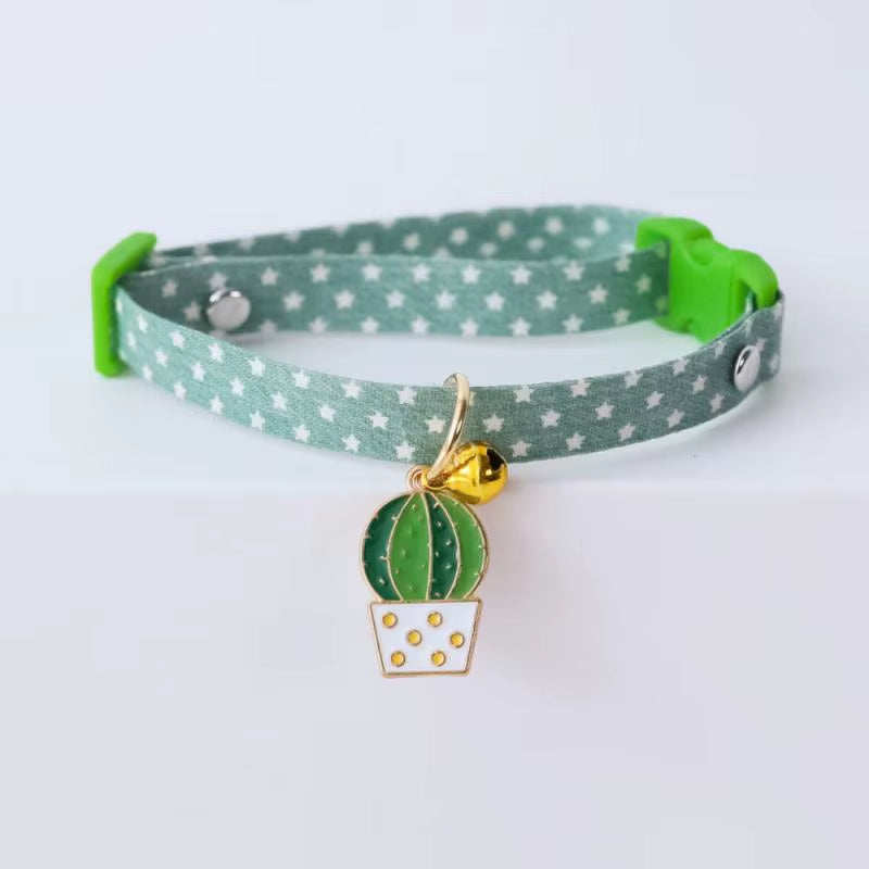 Collar Sakura Heart Fruit Cat Plaid Cat Collars Bell Cartoon Necklace Adjustable Collar for Cat Small Dog Pet Cat Accessories