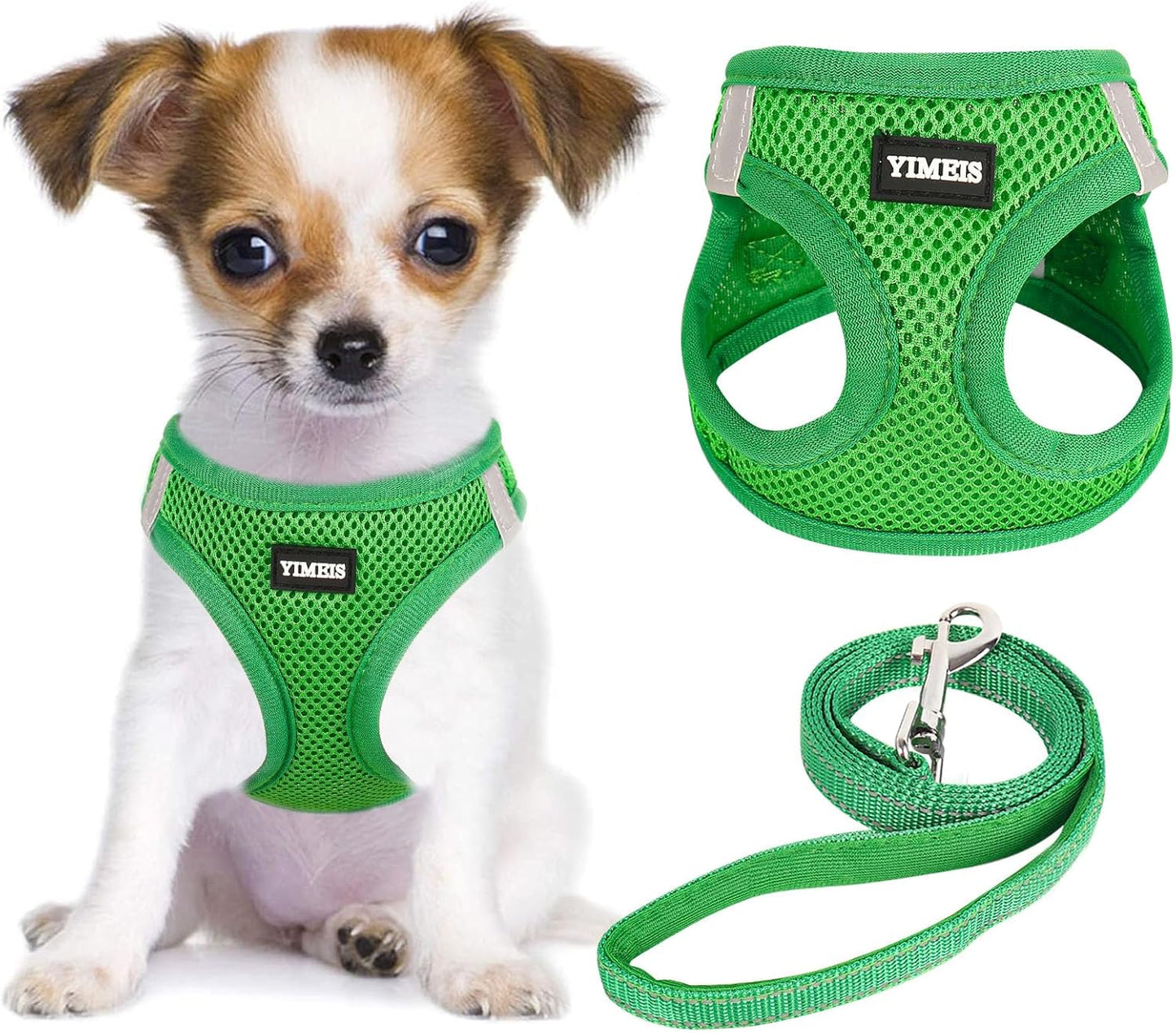 Dog Harness and Leash Set, No Pull Soft Mesh Pet Harness, Reflective Adjustable Puppy Vest for Small Medium Large Dogs, Cats (Pink, X-Small (Pack of 1)