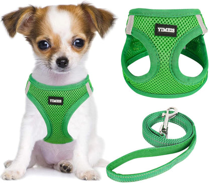 Dog Harness and Leash Set, No Pull Soft Mesh Pet Harness, Reflective Adjustable Puppy Vest for Small Medium Large Dogs, Cats (Pink, X-Small (Pack of 1)