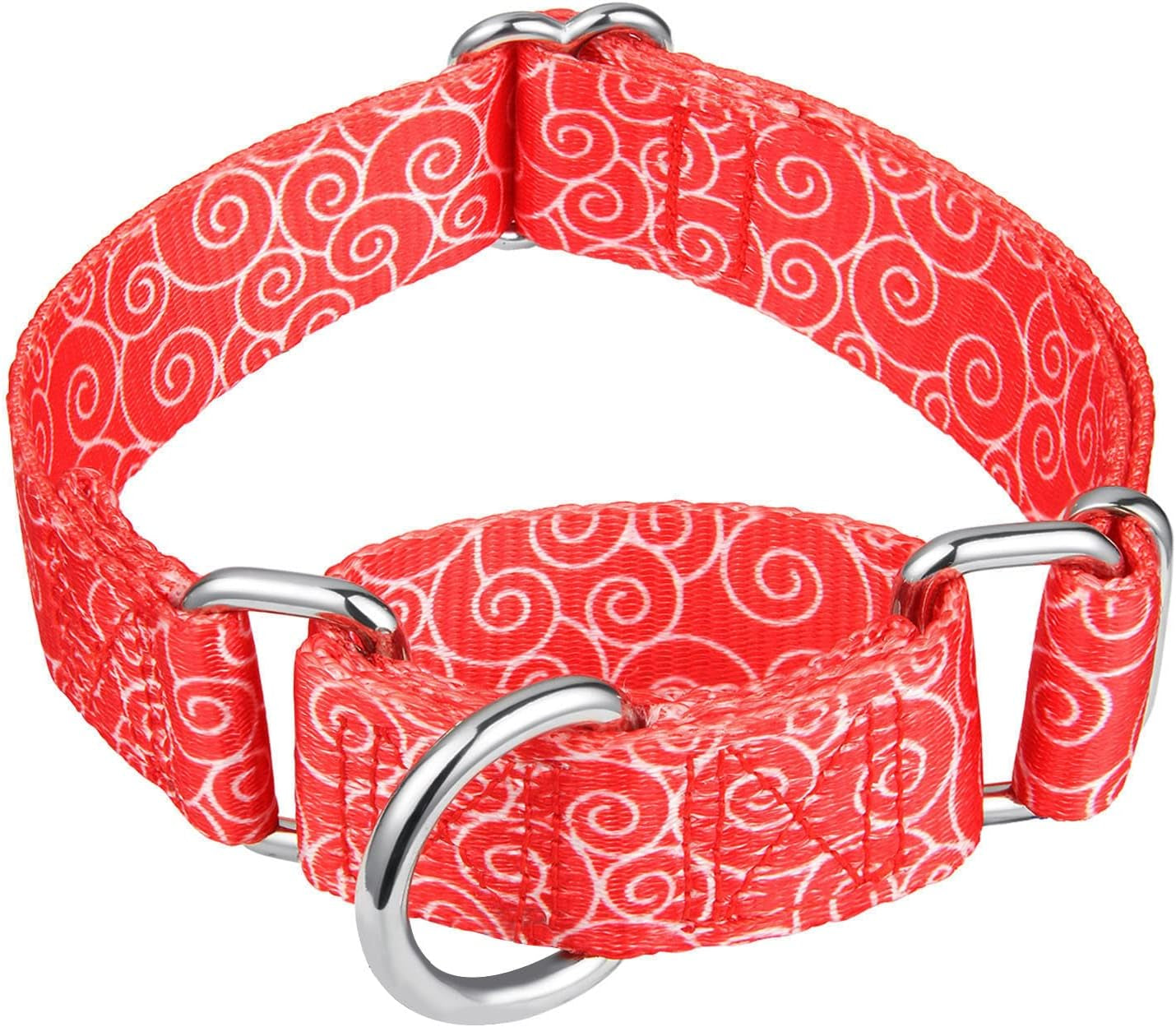 Martingale Dog Collar No Pull Pet Collar Heavy Duty Dog Martingale Collars Silky with Unique Geometric Pattern for Medium and Large Dogs (Large, Turquoise)