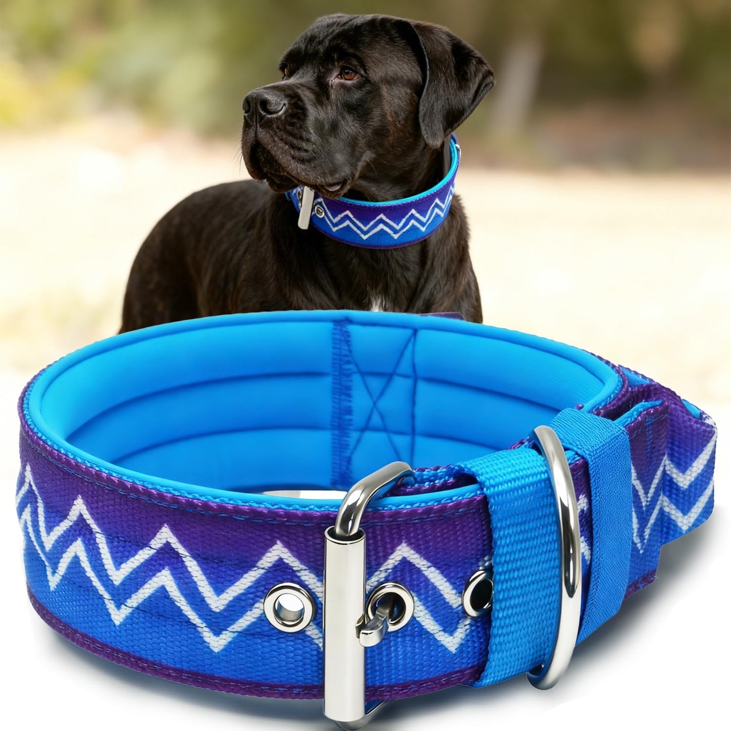 Neckshield Control Dog Collar for Large Dogs-2 Inches Wide with Pressure-Relief Padding, Professional Protection for Large & Giant Breeds, Jungle Night L