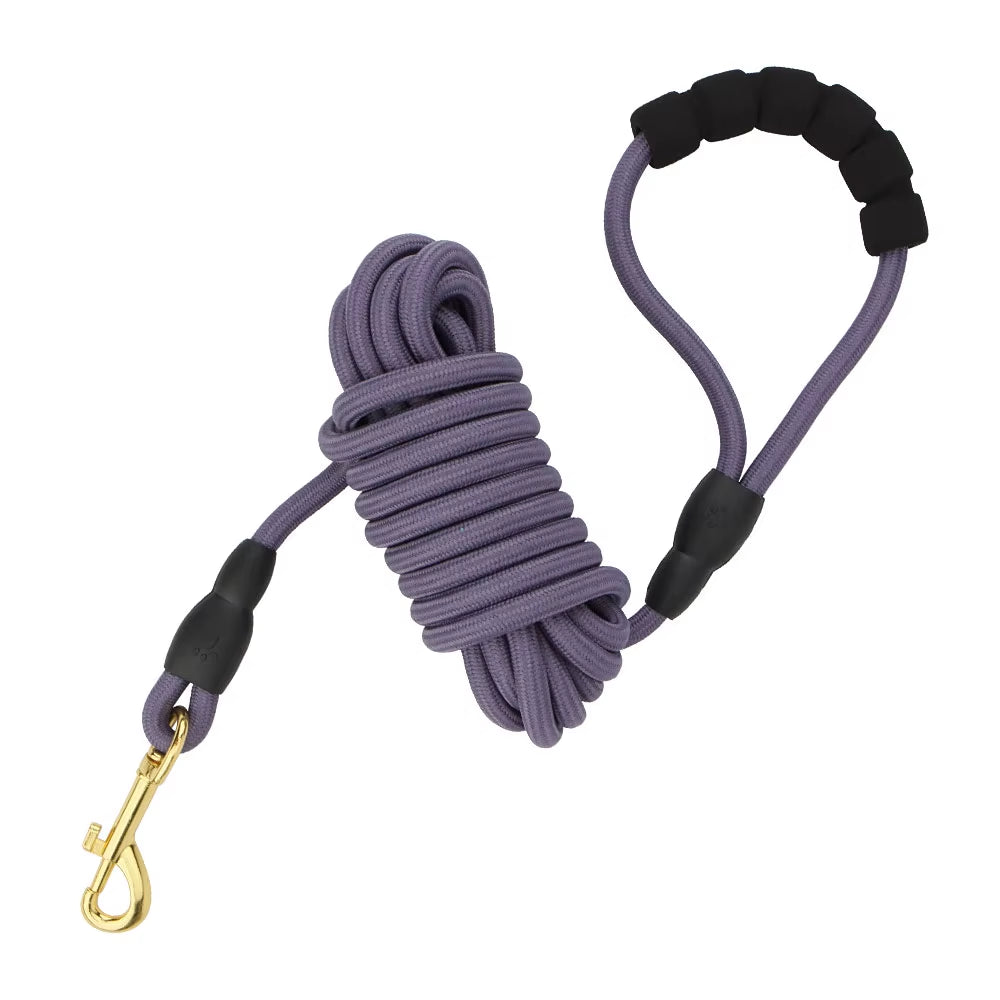 5M/10M Dog Leashes Long Pet Leash Puppy Walk Training round Rope for Small Medium Big Dog with Foam Handle