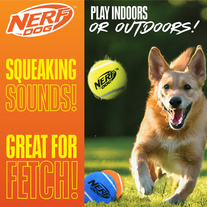 Squeak Tennis Ball Dog Toy, 2.5 Inch, 3 Pack