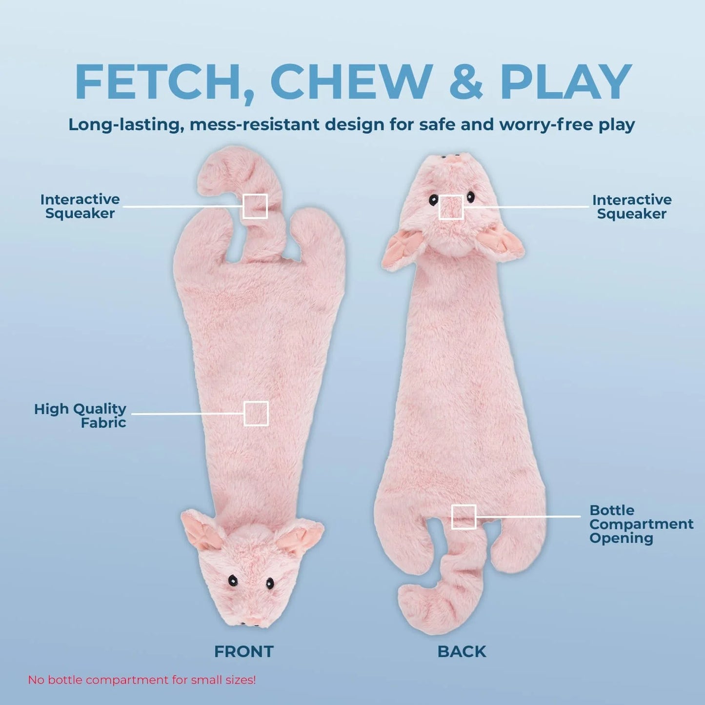 2-In-1 Fun Skin Stuffless Dog Squeaky Toy Pig & Wild Duck, Small