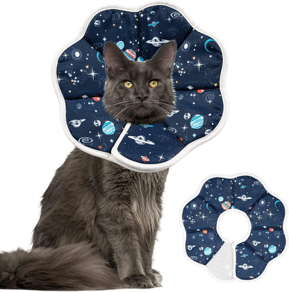 Adjustable Recovery Pet Cone E-Collar for Cats Kittens Rabbits, Plastic Elizabeth Protective Collar Wound Healing Practical Neck Cover, Neck Girth 6.1 In