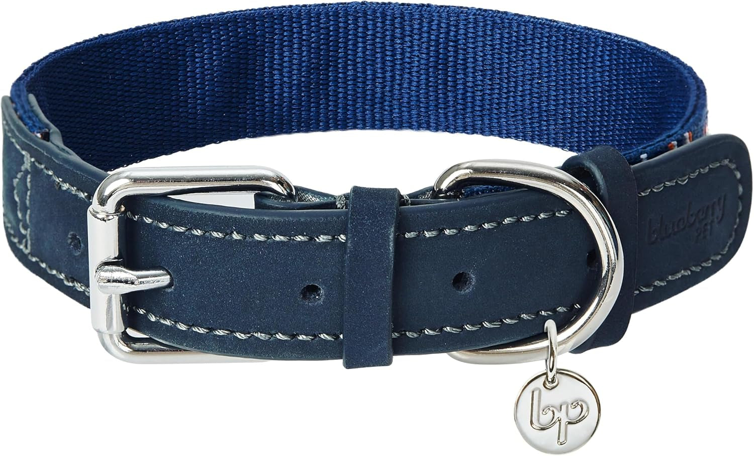 Soft & Comfy Leather Dog Collar - Adjustable Dog Collars for Small Dogs, Genuine Leather Collar for Dogs, Classic Striped Leather Dog Collars, Small, Neck 12"-15"