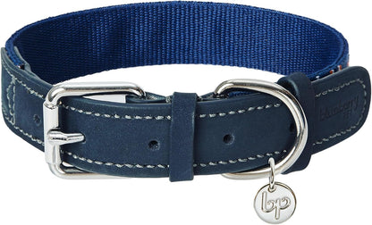 Soft & Comfy Leather Dog Collar - Adjustable Dog Collars for Small Dogs, Genuine Leather Collar for Dogs, Classic Striped Leather Dog Collars, Small, Neck 12"-15"