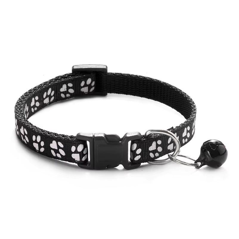 Hot Pet Cat Bell Collar Dog Print Cat Collar Multi-Color Optional Necklace Ring Cat Rope Collar Pet Supplies