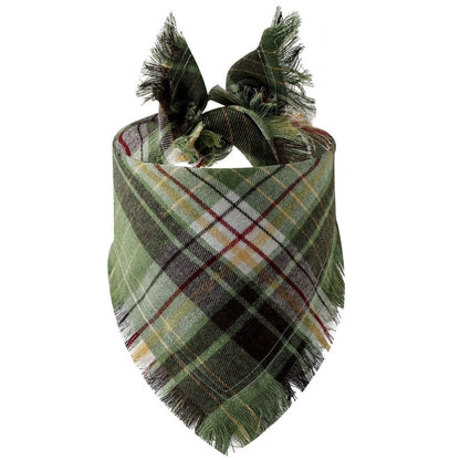 Plaid Tassel Dog Bandana Pet Triangular Scarf Pet Dog Cat Scarf Dog Supplies Photo Prop Stuff Bib Cat Puppy Accessories