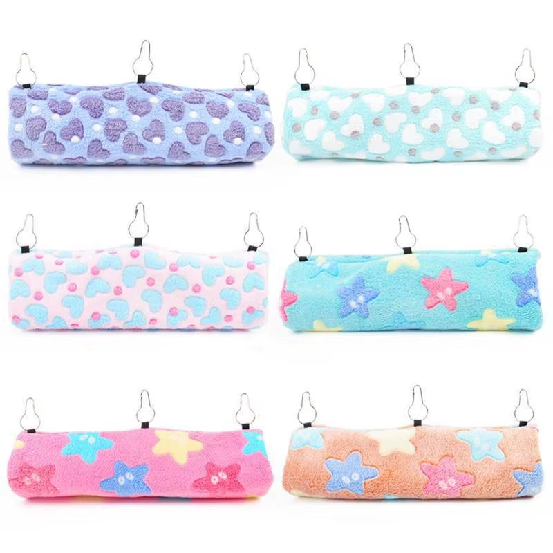 Small Animal Guinea Pig Rat Hammock Hanging Tunnel and Soft Bed Mat for Squirrel Hamster Hideout Cage Accessories
