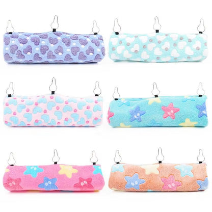 Small Animal Guinea Pig Rat Hammock Hanging Tunnel and Soft Bed Mat for Squirrel Hamster Hideout Cage Accessories