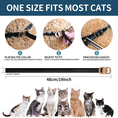 Flea and Tick Collar for Cats - 4 Pack, 32 Month Protection Treatment, Waterproof, Natural Prevention, Adjustable for Cats & Kittens (Black Grey)