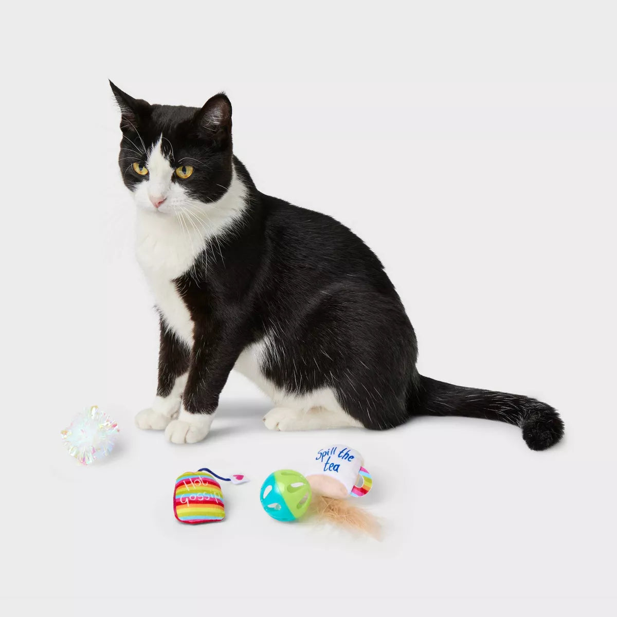Pride Tea Party Cat Ball Plush Toy Set - 4Pk
