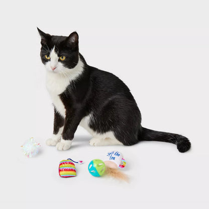 Pride Tea Party Cat Ball Plush Toy Set - 4Pk