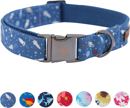 Dog Collar, Sunflower Pattern Pet Collar Durable Cute Dog Collars Summer Fall Female Pet Gift Adjustable Dog Collar for Medium Dogs