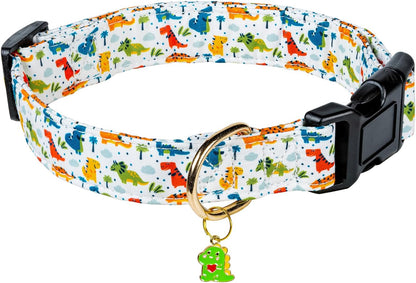 Cute Cotton Dog Collar for Small Medium Large Dogs Special Design Cute Pink Strawberry with Pendant for Girl Female Dogs Soft Adjustable Strawberry Puppy Collars for Girl Female Dogs Pet Collar