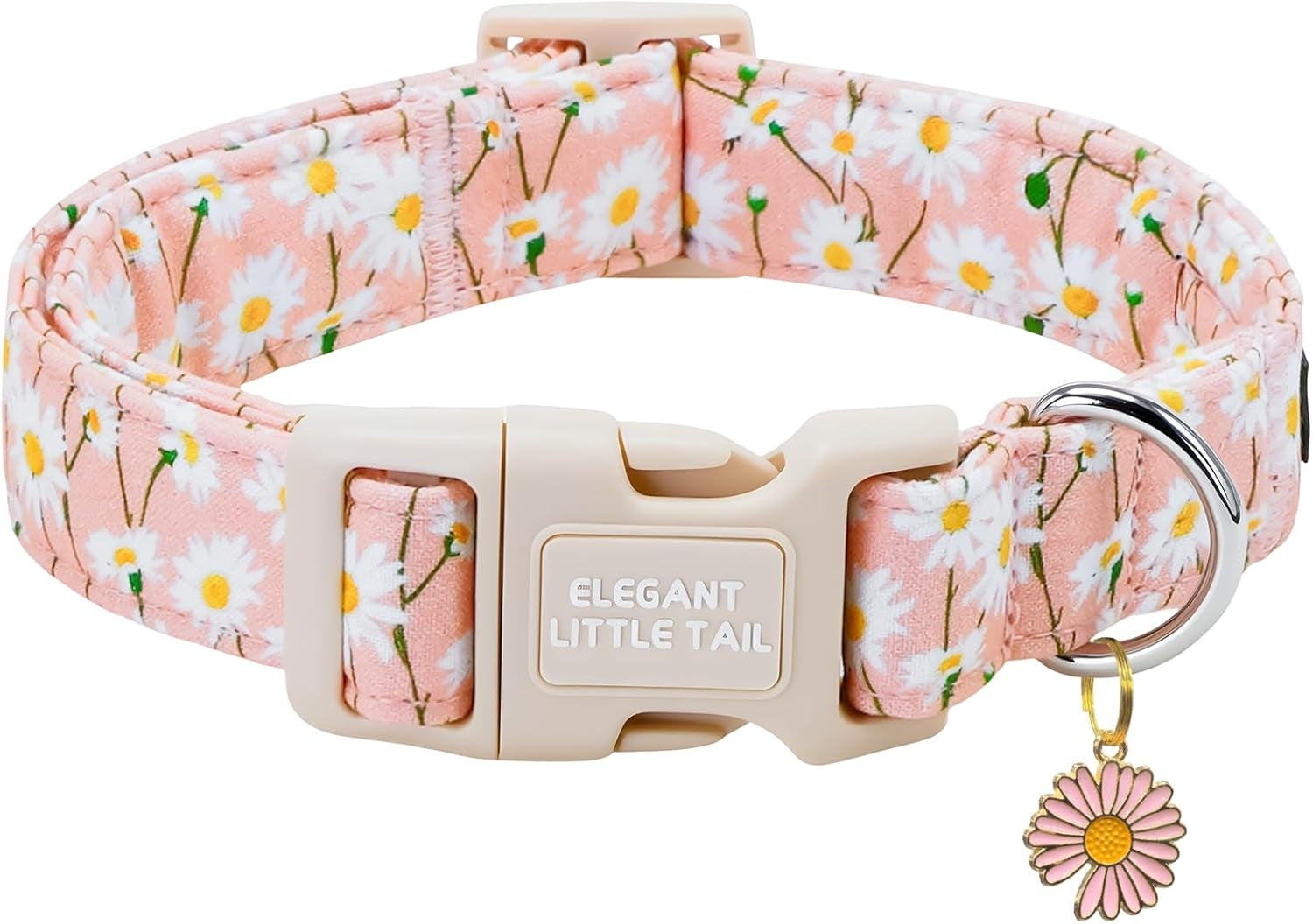Dog Collar, Sunflower Pattern Pet Collar Durable Cute Dog Collars Summer Fall Female Pet Gift Adjustable Dog Collar for Medium Dogs