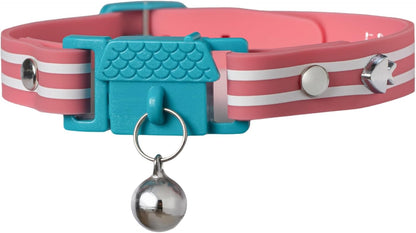 Tangerine Cat Collar with Bell. Breakaway Collar. Won'T Rub Fur. Lightweight, Soft & Comfy