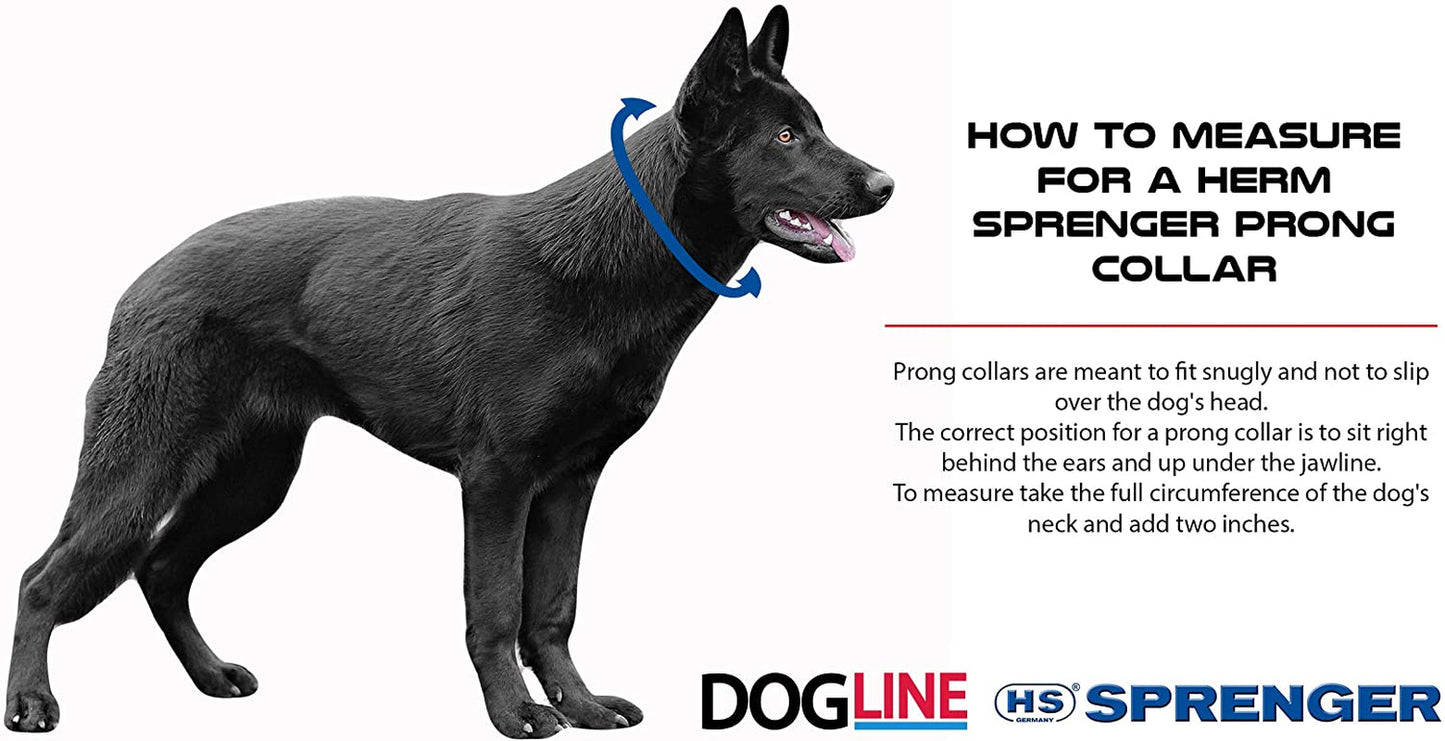 Prong Dog Training Collar, 22In X 3.0Mm (Neck Size up to 18In) Medium, Ultra-Plus Chrome Plated Steel Pet Pinch anti Pull Collar for Dogs Made in Germany