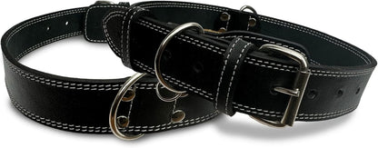 Leather Dog Collar with Reinforced Hardware, Heavy Duty Dog Collars for All Breeds, Made of Top Grain Genuine Leather That Is Soft & Durable (Brown, LG)