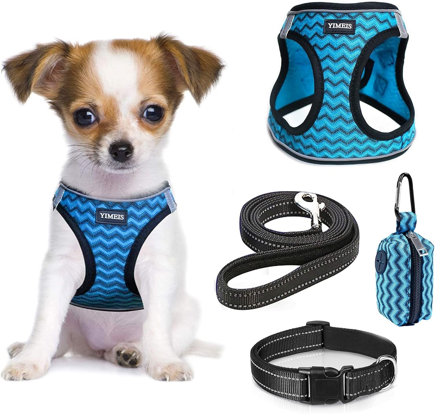 Dog Harness and Leash Set, No Pull Soft Mesh Pet Harness, Reflective Adjustable Puppy Vest for Small Medium Large Dogs, Cats (Pink, X-Small (Pack of 1)