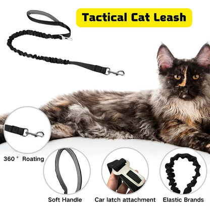 Tactical Cat Dog Harness Leash for Working Adjustable Pet Vest Harness Soft Mesh Training Puppy Straps with Handle for Large Cat