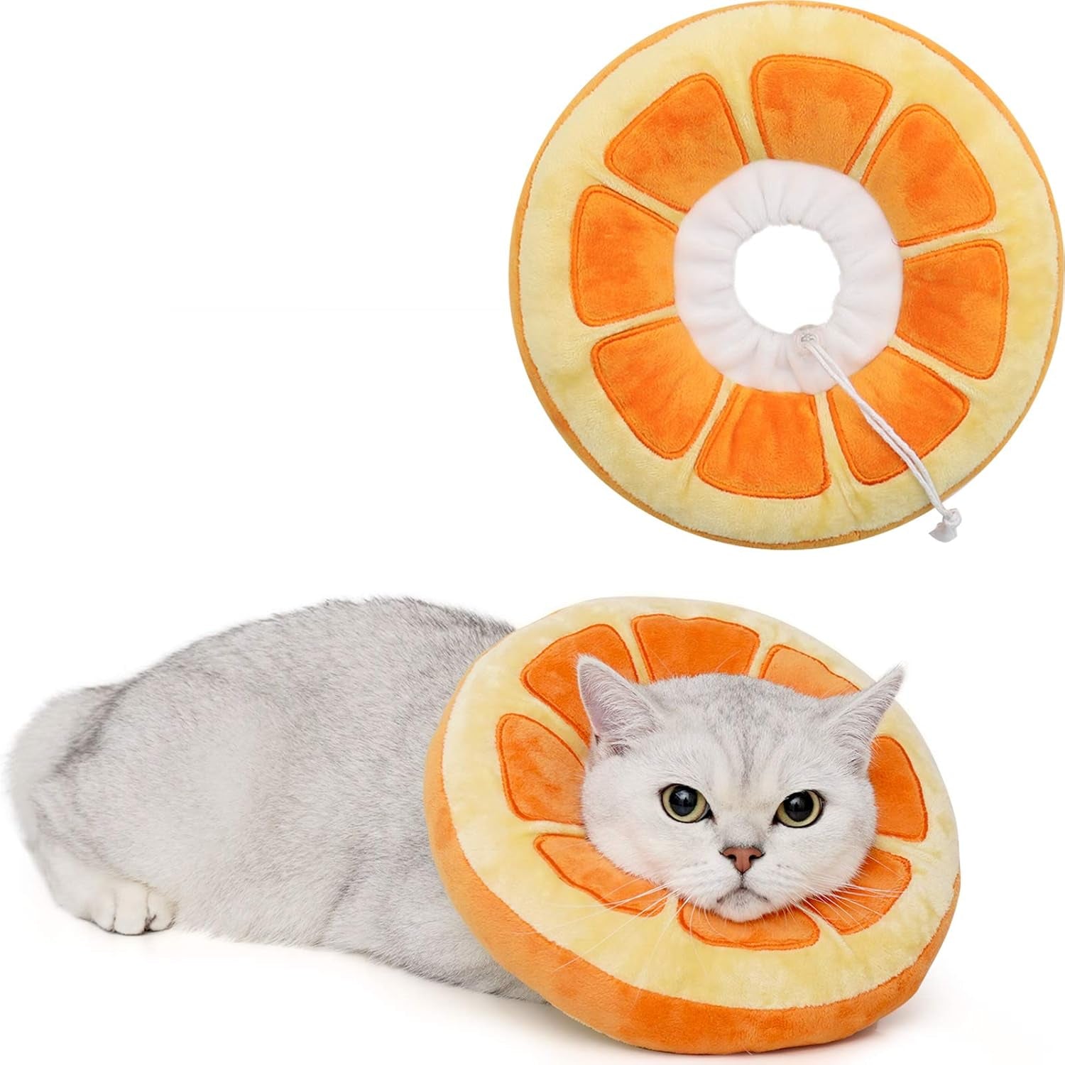 Adjustable Cat Cone Collar Soft, Cute Cat Donut Collar after Surgery, Kitten Recovery Cones to Stop Licking