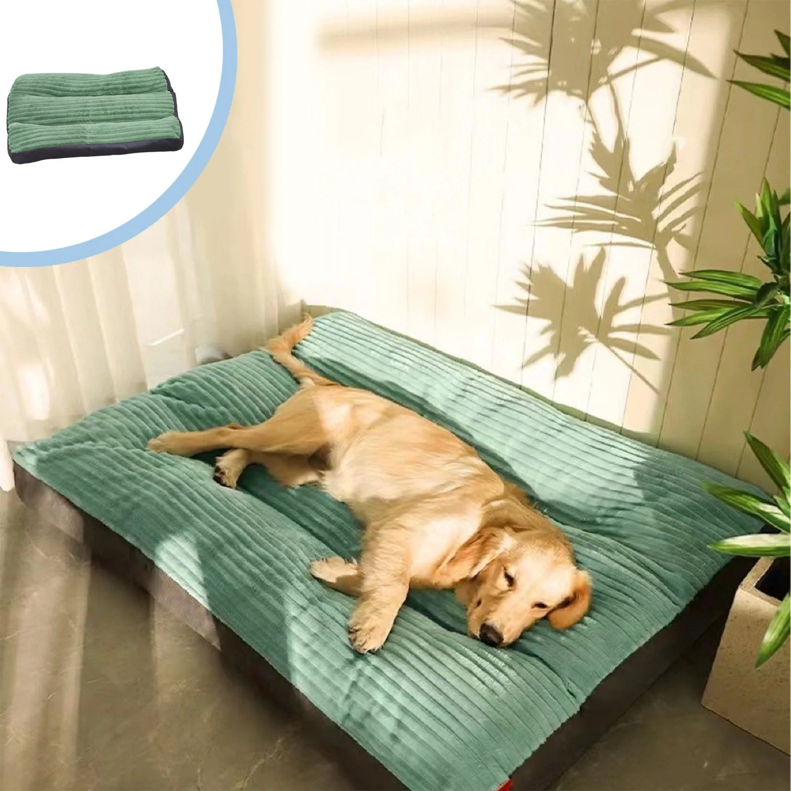 Dog Bed Washable with Removable Cover Waterproof, Soft Flannel Dog Crate Beds for Large Medium Small Dogs Cats, Non-Slip Pet Beds Kennel Pad 23.6 Inch X 18.5 Inch